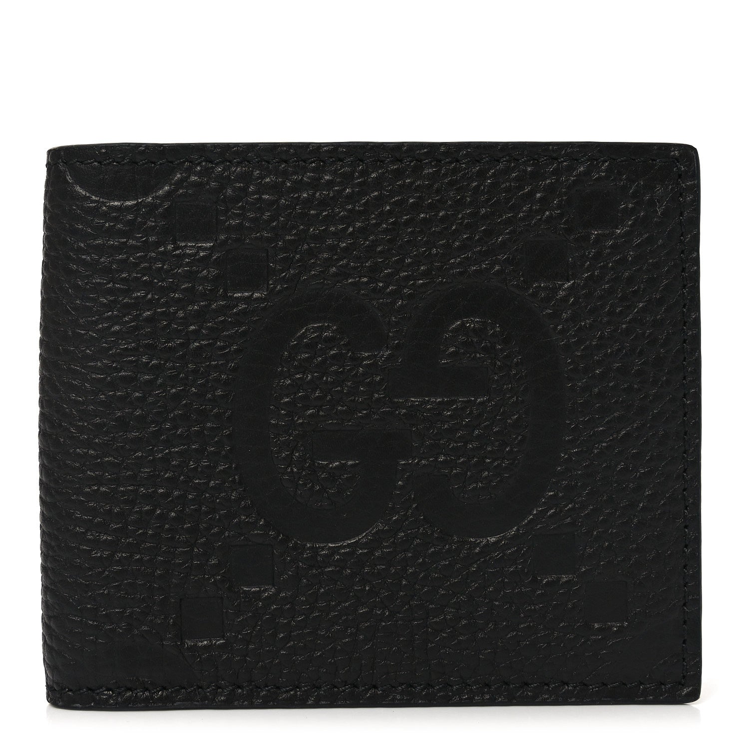 Gucci Piuma Calfskin Jumbo GG Embossed Wallet Black 1 of 7