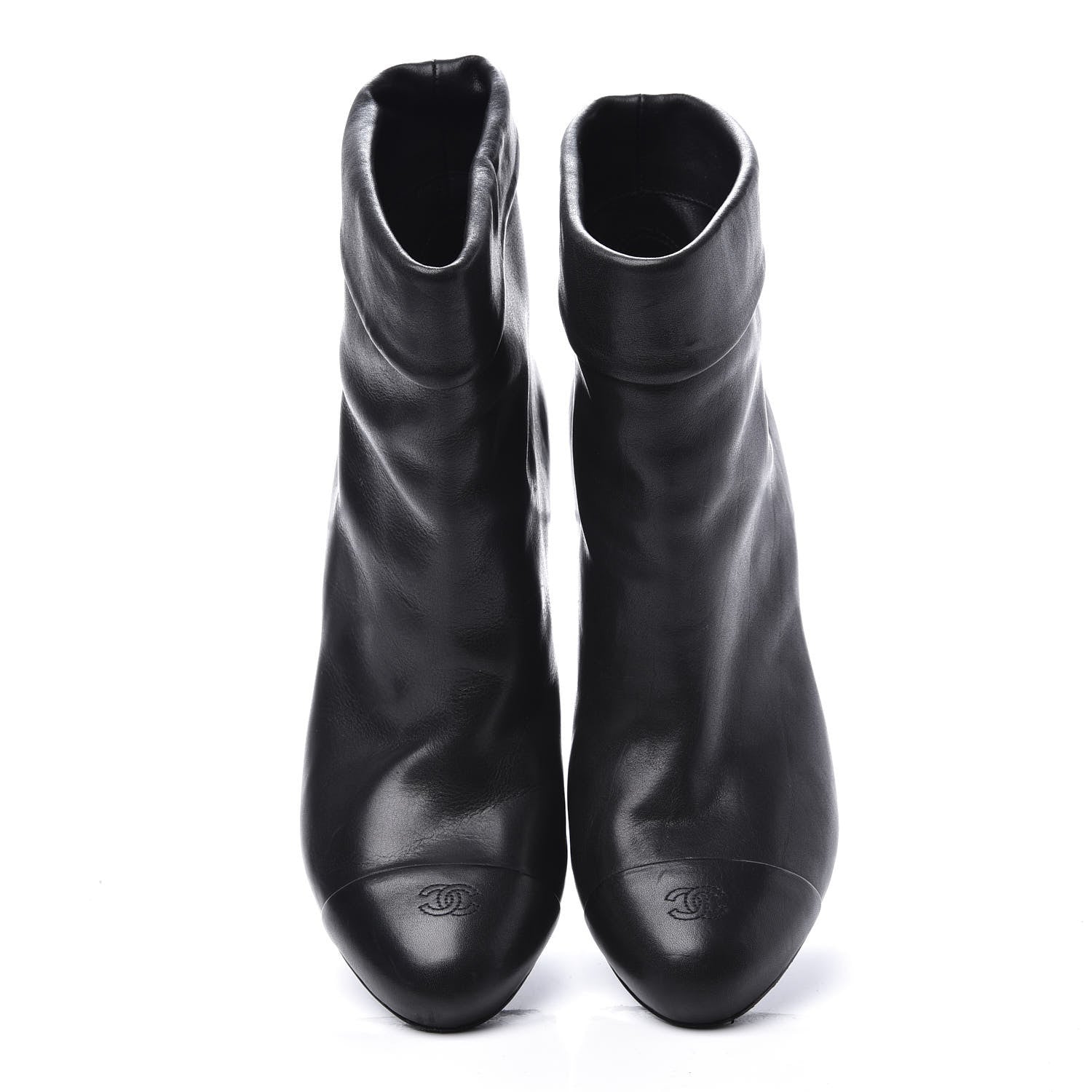 Chanel Lambskin CC Cap Toe Ankle Boots 39 Black 5 of 11
