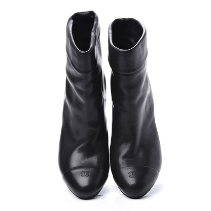 Chanel Lambskin CC Cap Toe Ankle Boots 39 Black 5 of 11