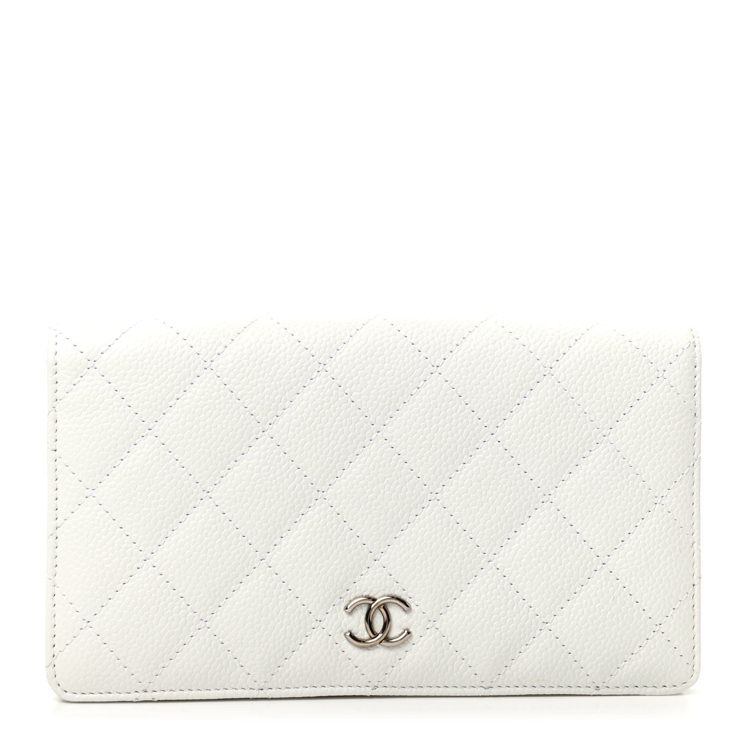Chanel Caviar Quilted Yen Wallet White 1 of 7