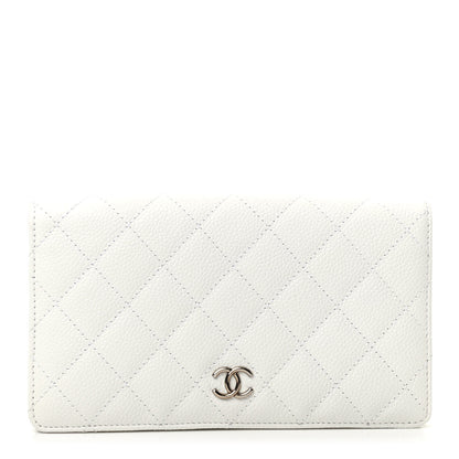 Chanel Caviar Quilted Yen Wallet White 1 of 7