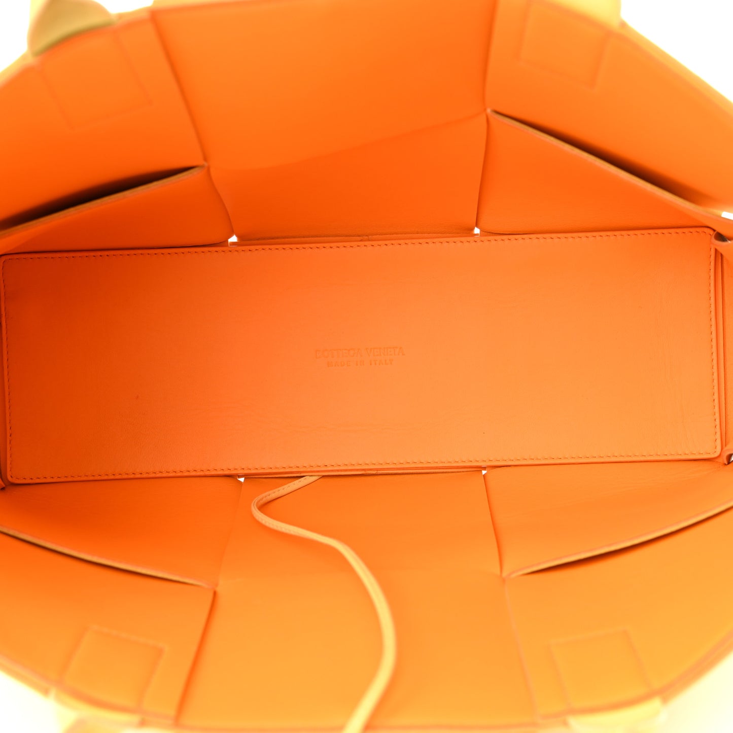 Nappa Intrecciato Medium Arco Tote Butter Tangerine