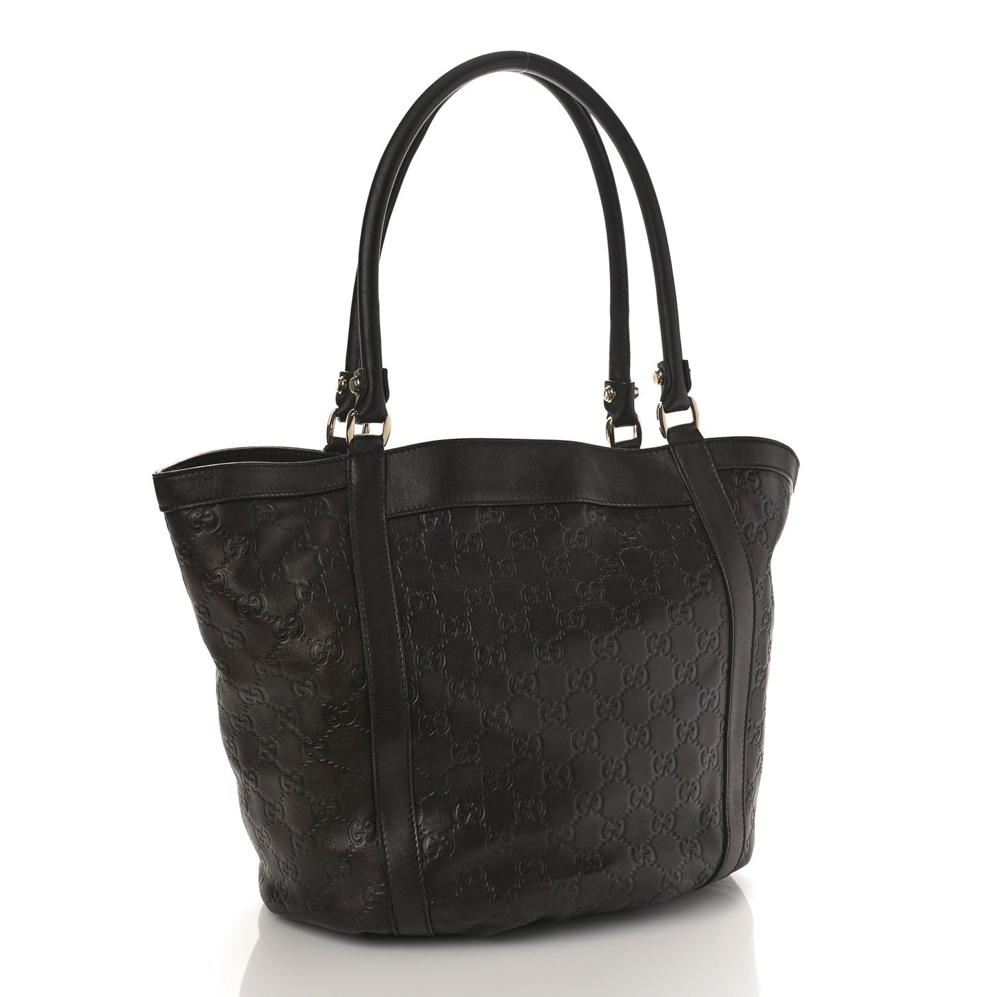 Guccissima Medium D Gold Tote Dark Brown