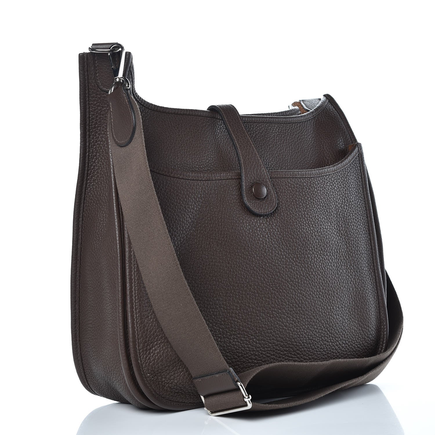 Hermes Taurillon Clemence Evelyne III GM Chocolate 3 of 10