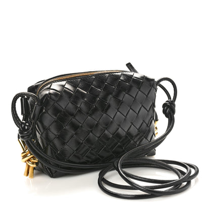 Bottega Veneta Nappa Intrecciato Metallic Knot Mini Loop Camera Bag Black 3 of 8