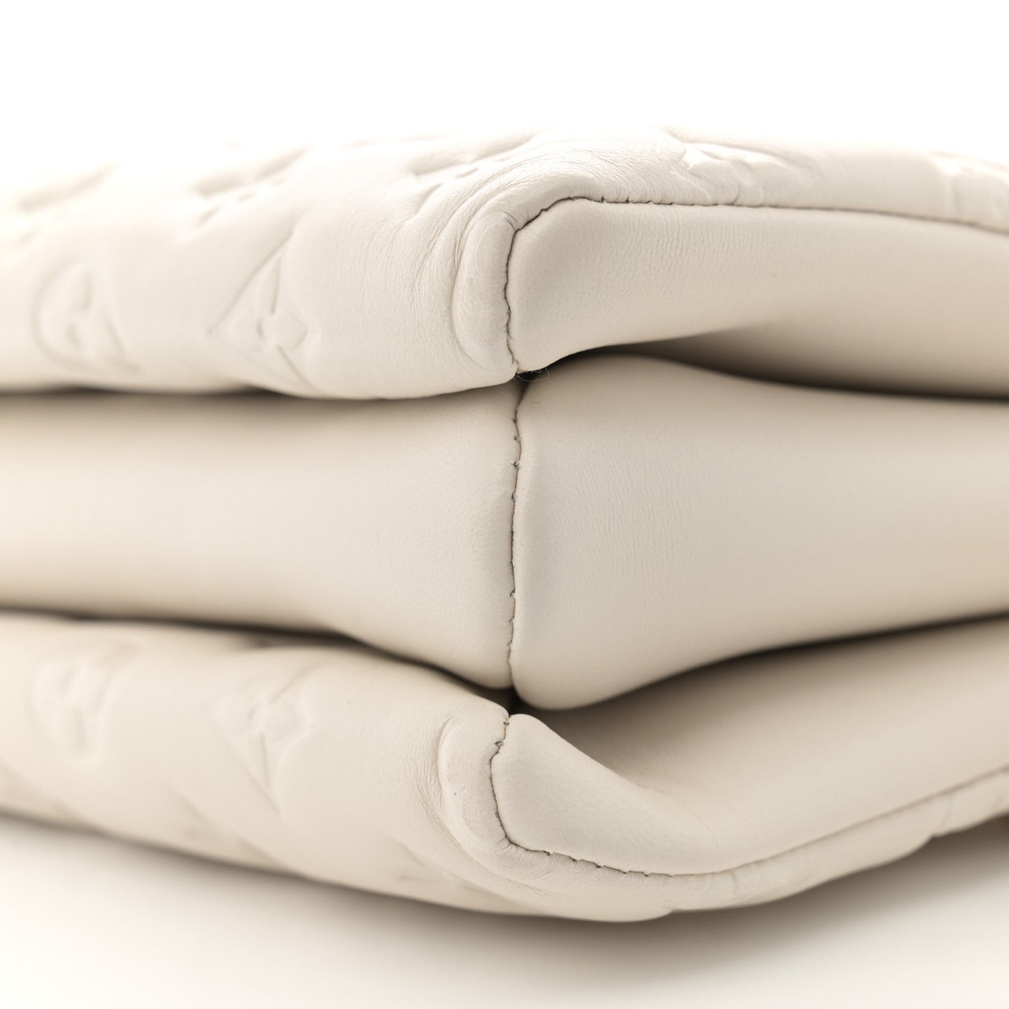 Lambskin Embossed Monogram Coussin PM Beige Cream