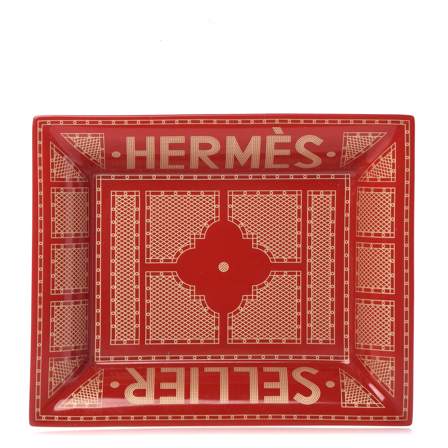 Porcelain Sellier Change Tray Rouge Or