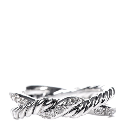 David Yurman Sterling Silver Diamond Continuance Band Ring 51 5.75 1 of 4