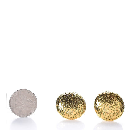 Chanel Logo Clip On Earrings Gold 2 of 4