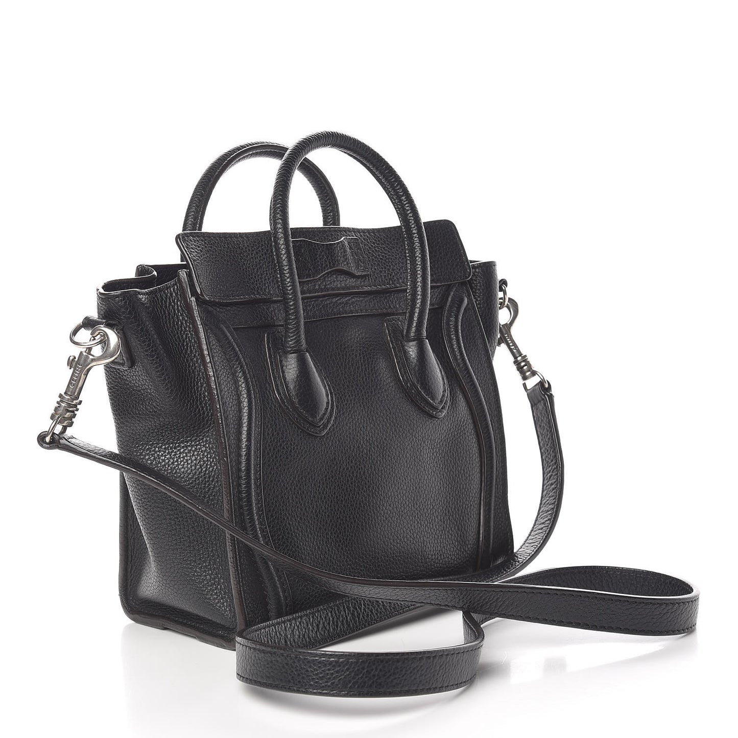 Drummed Calfskin Nano Luggage Black