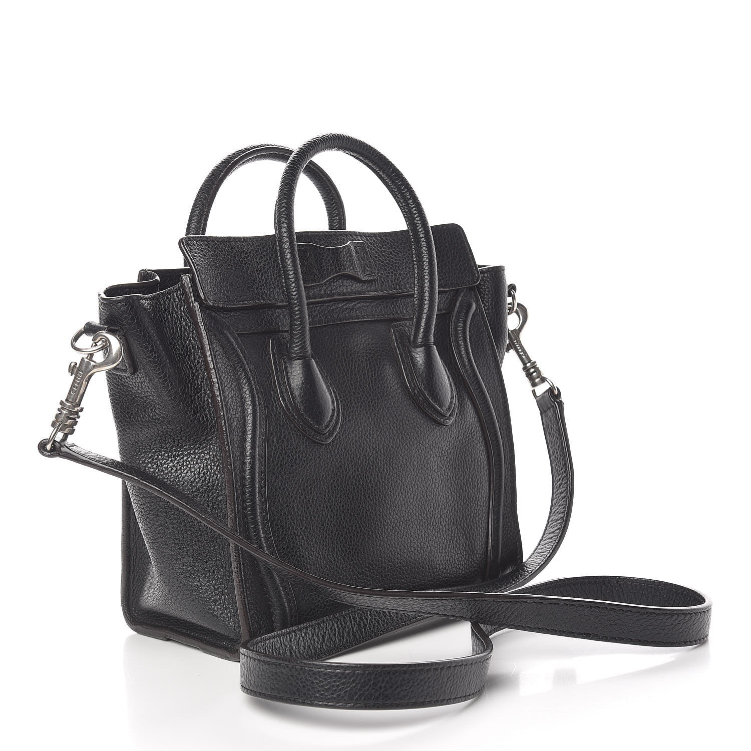 Celine Drummed Calfskin Nano Luggage Black 3 of 11