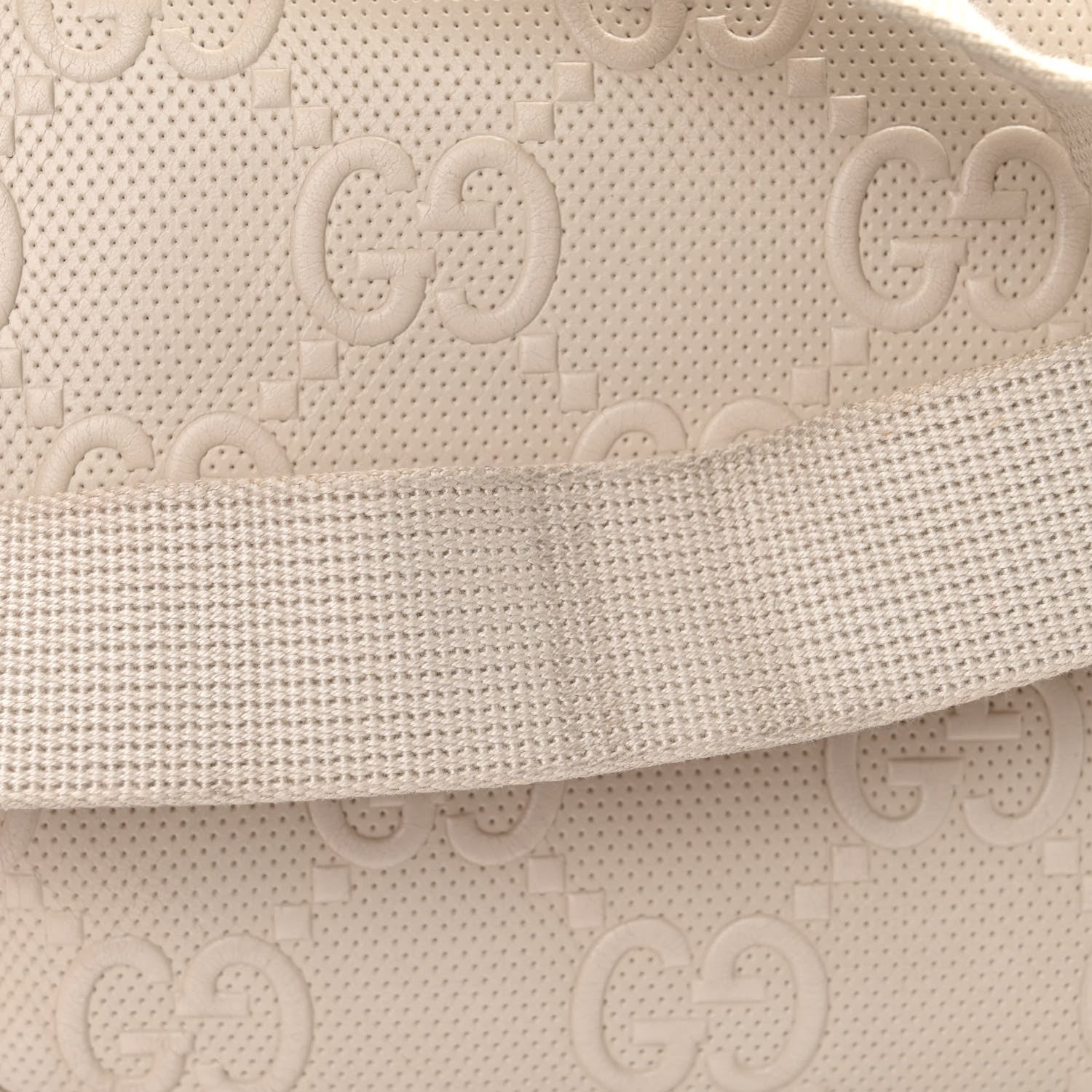 Gucci Calfskin GG Tennis Embossed Pocket Belt Bag Mystic White 18 of 19