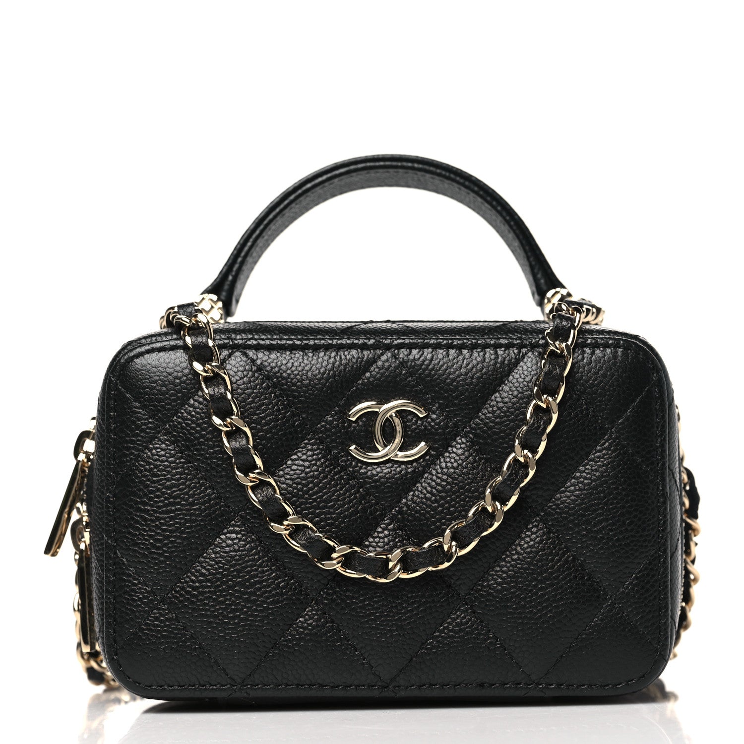 Chanel Caviar Quilted Small Top Handle Vanity Case Black 3 of 11