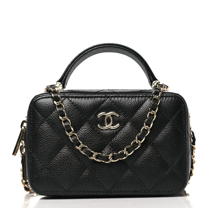 Chanel Caviar Quilted Small Top Handle Vanity Case Black 3 of 11