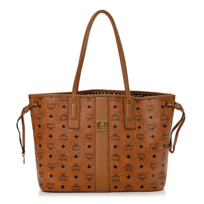 MCM Visetos Medium Liz Reversible Shopper Tote Cognac 1 of 18