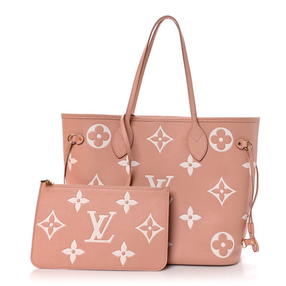 Louis Vuitton Empreinte Monogram Giant Neverfull MM Trianon Pink Cream 3 of 11