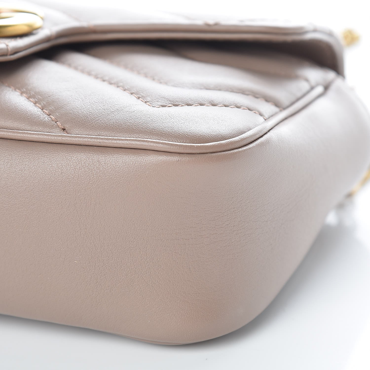 Gucci Calfskin Matelasse Super Mini GG Marmont Shoulder Bag Porcelain Rose 9 of 9