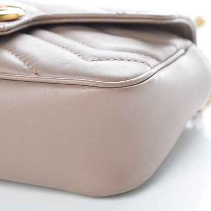Gucci Calfskin Matelasse Super Mini GG Marmont Shoulder Bag Porcelain Rose 9 of 9