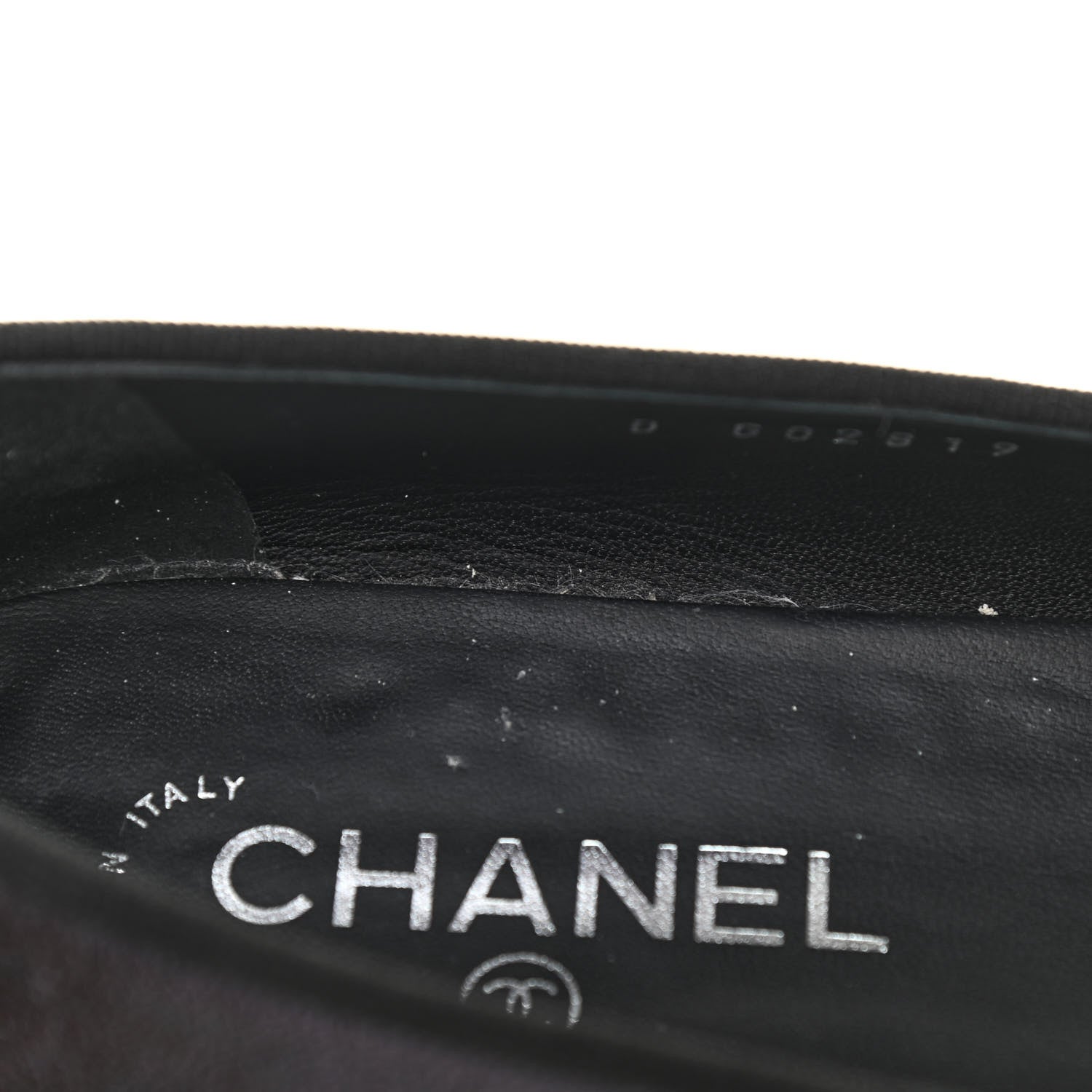 Chanel Iridescent Grained Calfskin Cap Toe Ballerina Flats 38 Black 9 of 10