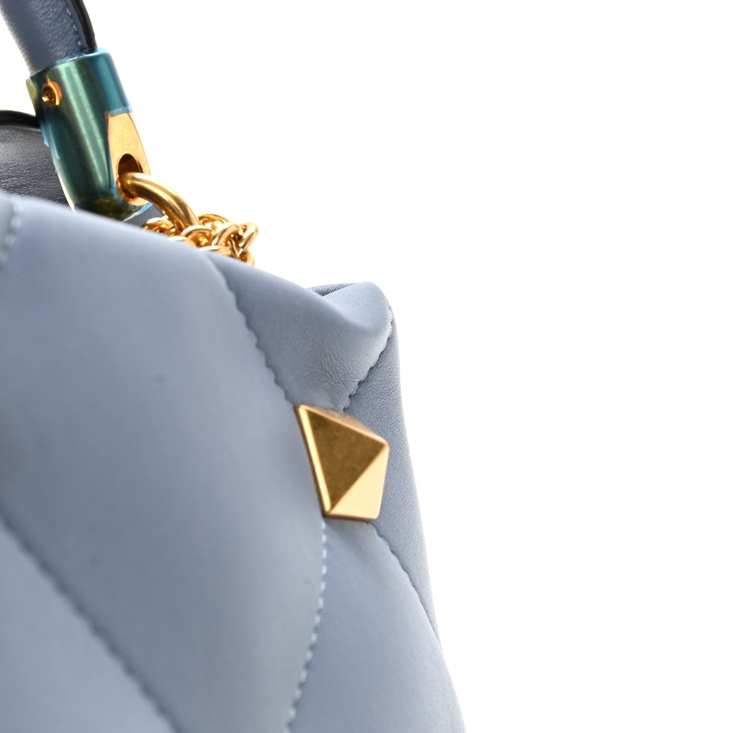 Valentino Garavani Nappa Small Roman Stud The Handle Bag Niagara 11 of 11