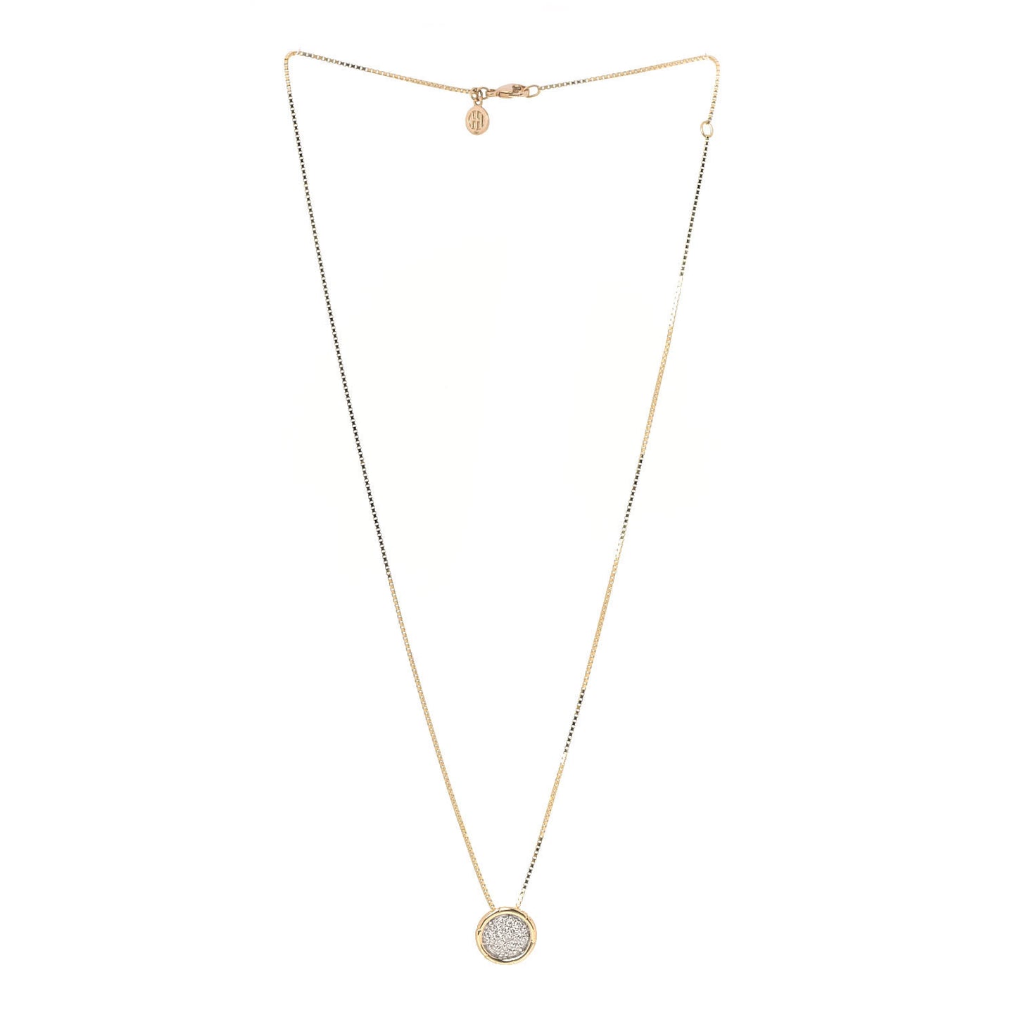 18K Yellow Gold Diamond Bamboo Pendant Necklace