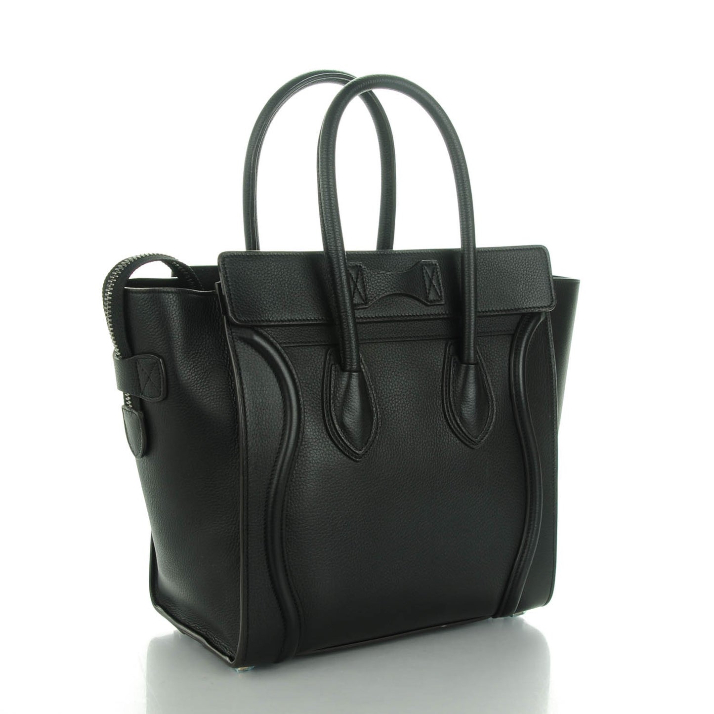 Drummed Calfskin Micro Luggage Black