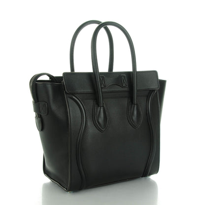 Celine Drummed Calfskin Micro Luggage Black 3 of 8