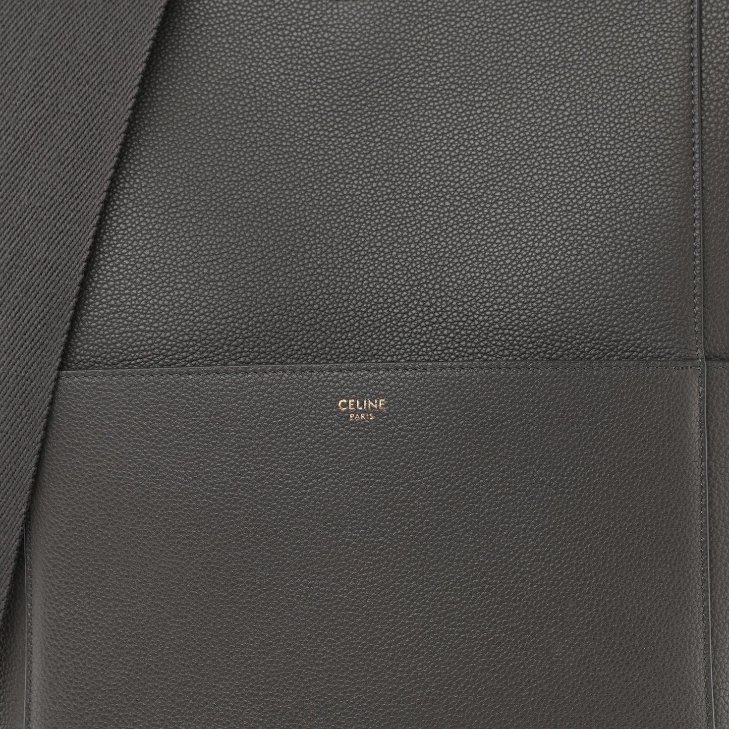 Soft Grained Calfskin Sangle Bucket Bag Grey