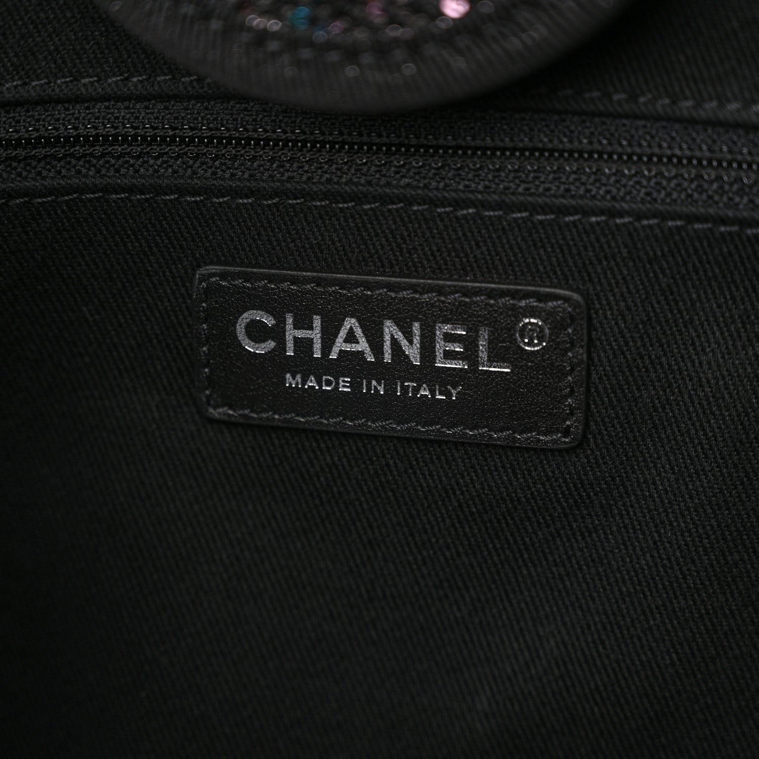 Chanel Viscose Sequins Medium Deauville Tote Black 6 of 10