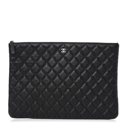 Chanel Caviar Quilted Large Cosmetic Case Black 2 of 14