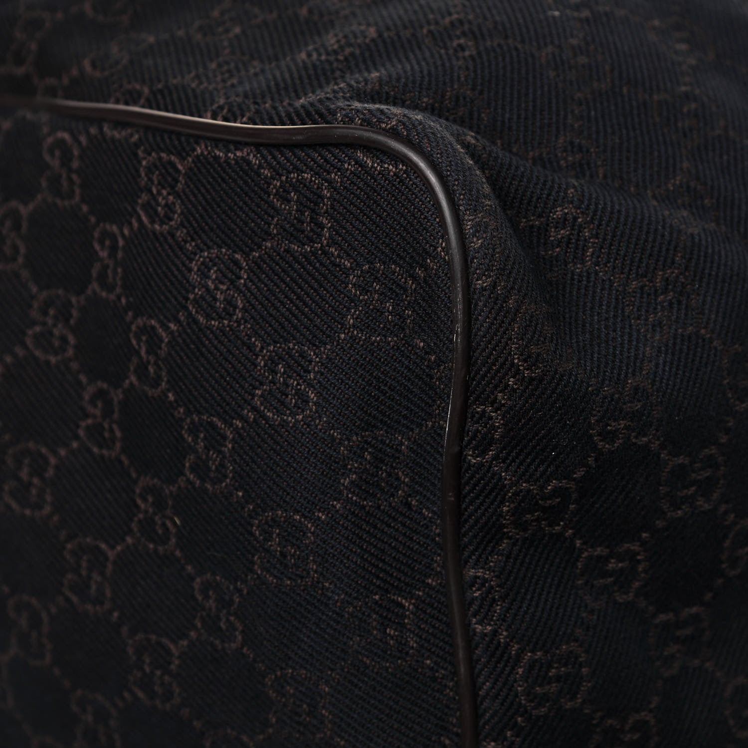 Gucci Denim Monogram Large Collapsible Carry On Duffle Bag Brown 11 of 14