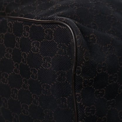 Gucci Denim Monogram Large Collapsible Carry On Duffle Bag Brown 11 of 14
