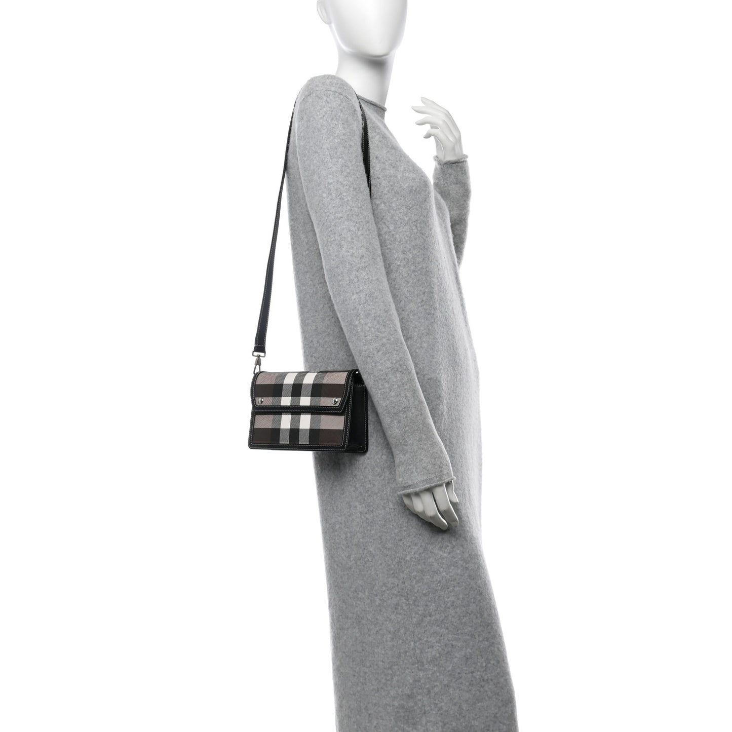 E-Canvas Giant Check Oscar Crossbody Dark Birch