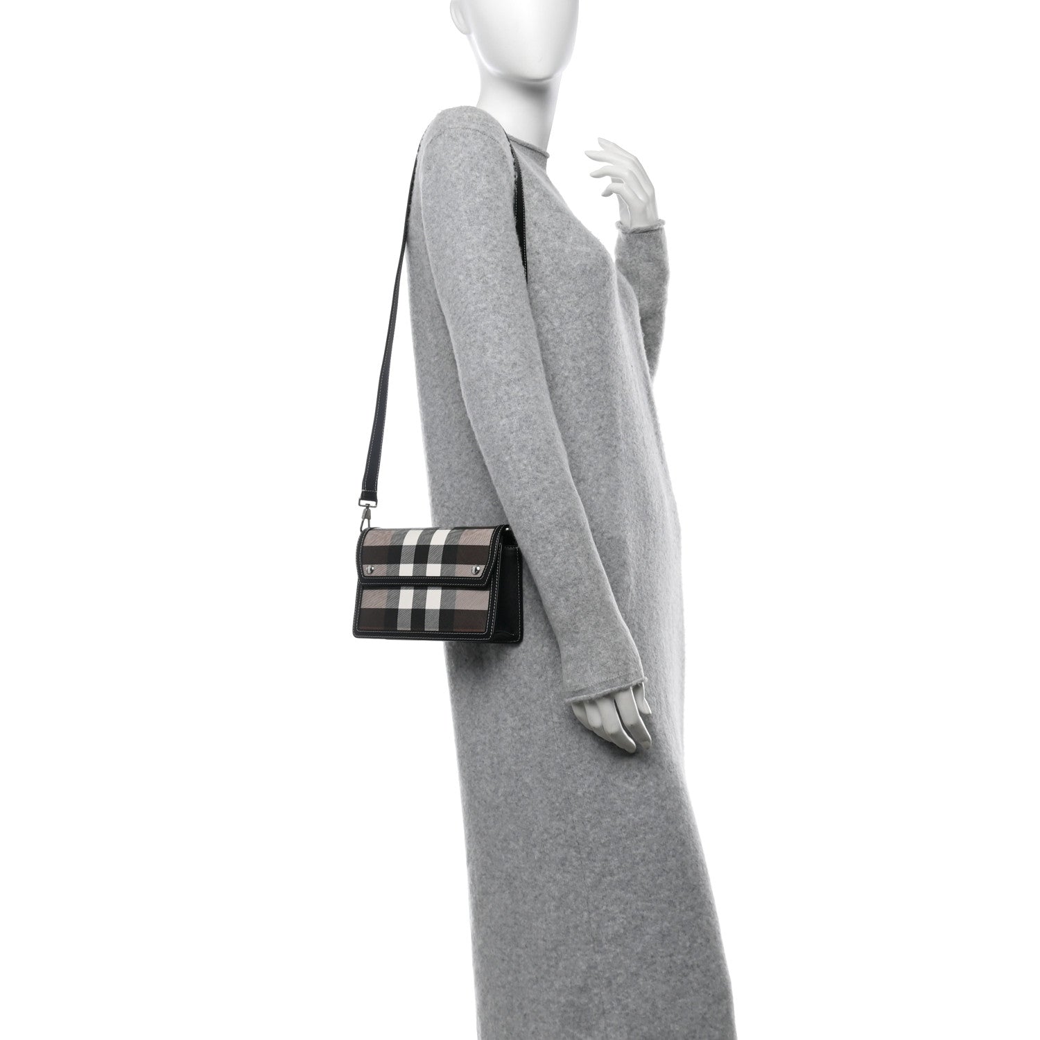 Burberry E-Canvas Giant Check Oscar Crossbody Dark Birch 2 of 11