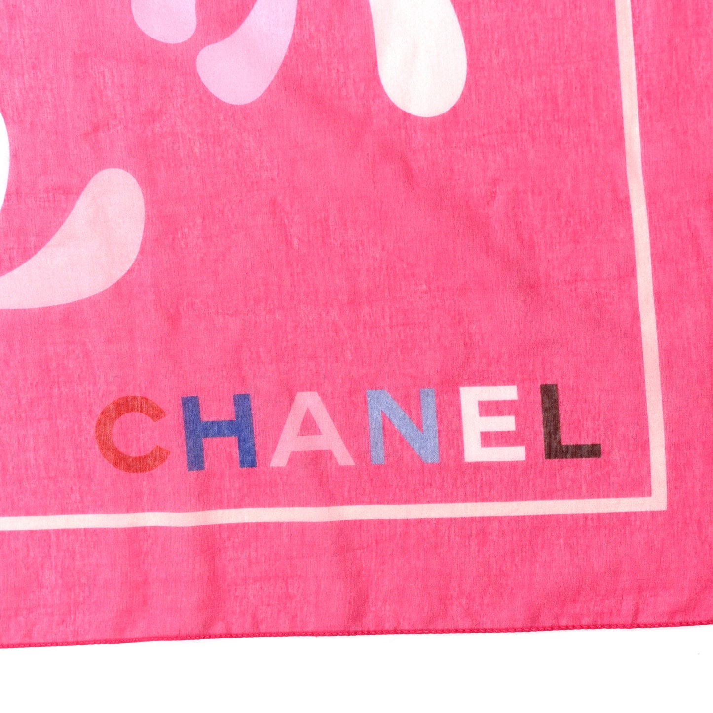 Cotton Silk CC Floral Scarf Pink Multicolor
