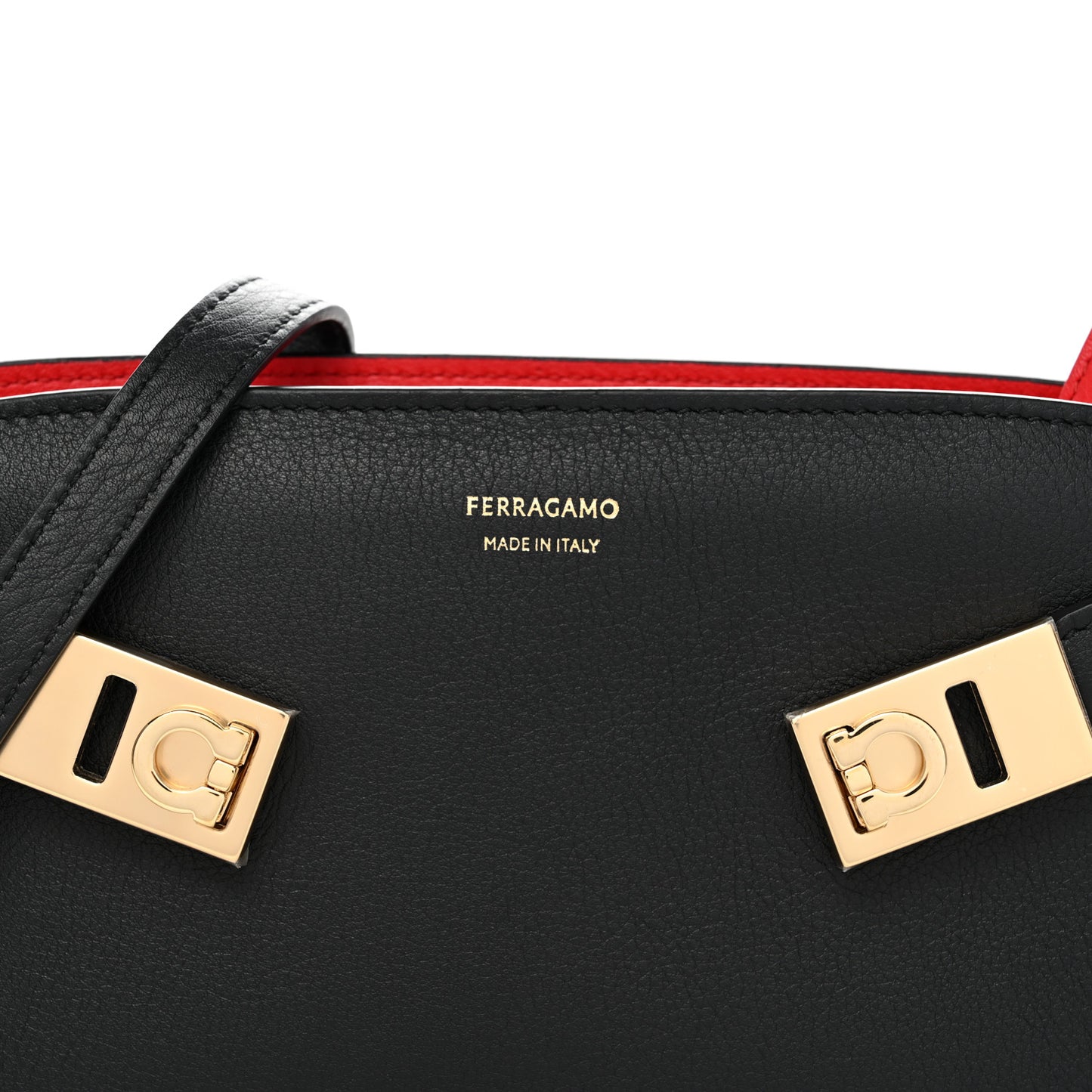 Calfskin Mini Hug Crossbody Bag Black Flame Red