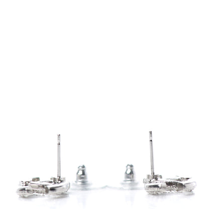 Chanel Crystal CC Earrings Silver 3 of 4