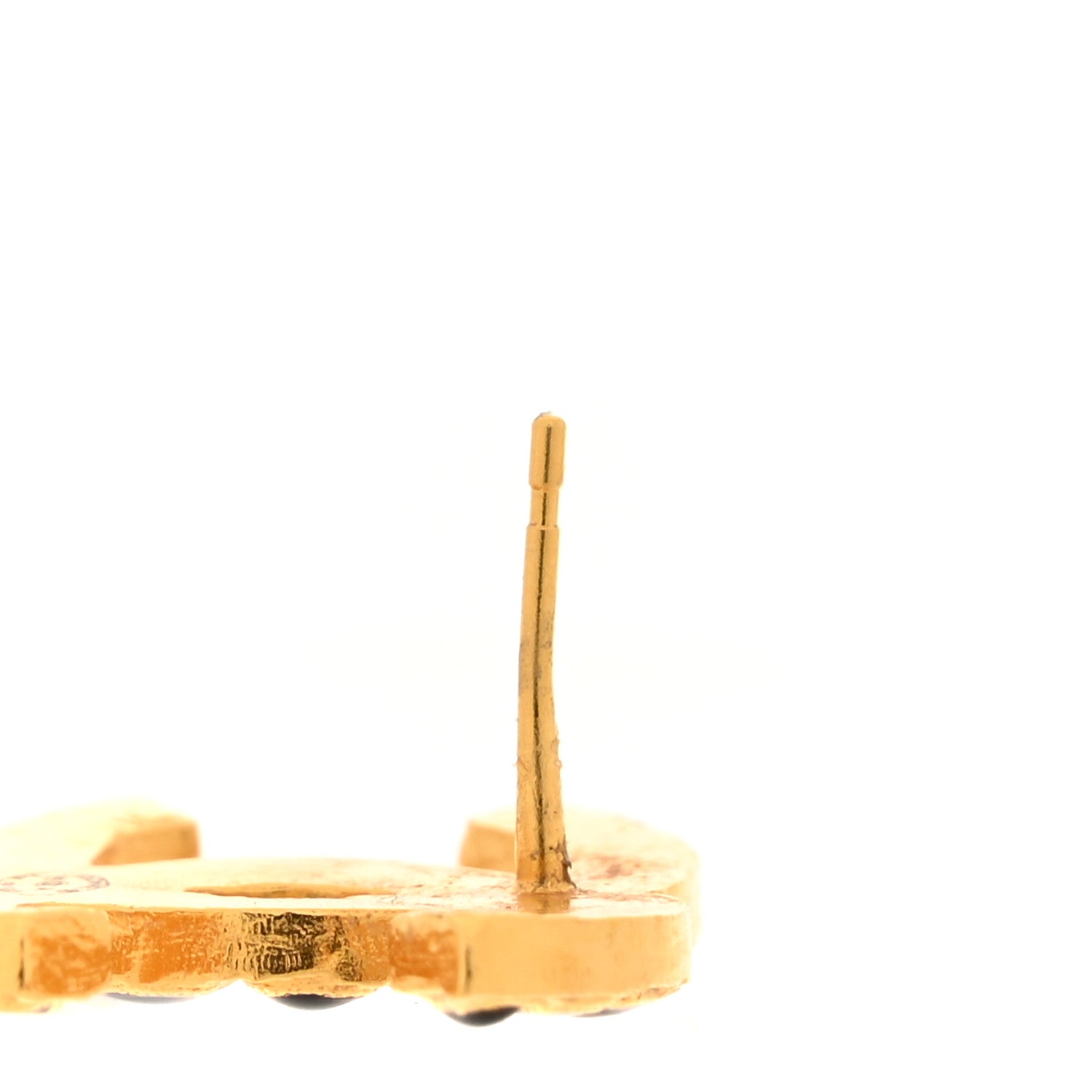Chanel Resin Along The Nile CC Earrings Gold Black 4 of 5