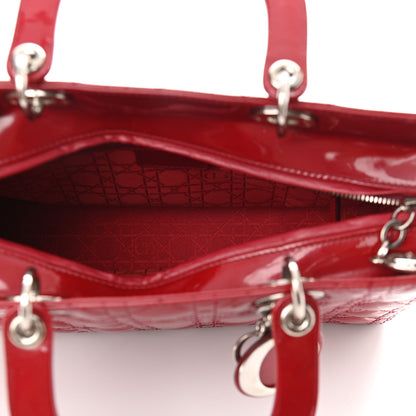 Christian Dior Patent Cannage Large Lady Dior Red 5 of 13