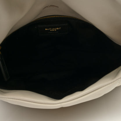 Saint Laurent Lambskin Quilted Medium Loulou Puffer Monogram Chain Satchel Crema Soft 5 of 8