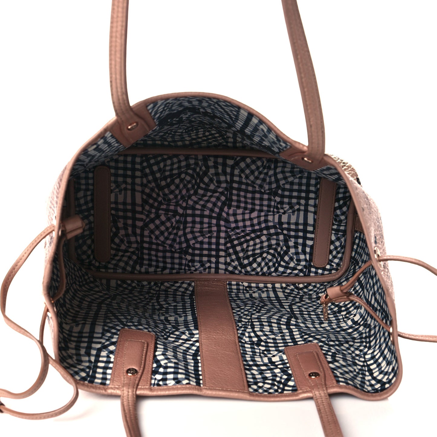 Metallic Visetos Medium Liz Reversible Shopper Tote Champagne Gold