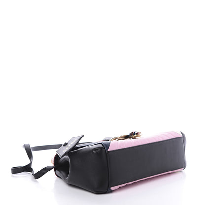 Gucci Calfskin Bamboo Trapuntata Queen Margaret Top Handle Bag Blue Agata Hibiscus Red Mystic White Sugar Pink 4 of 11