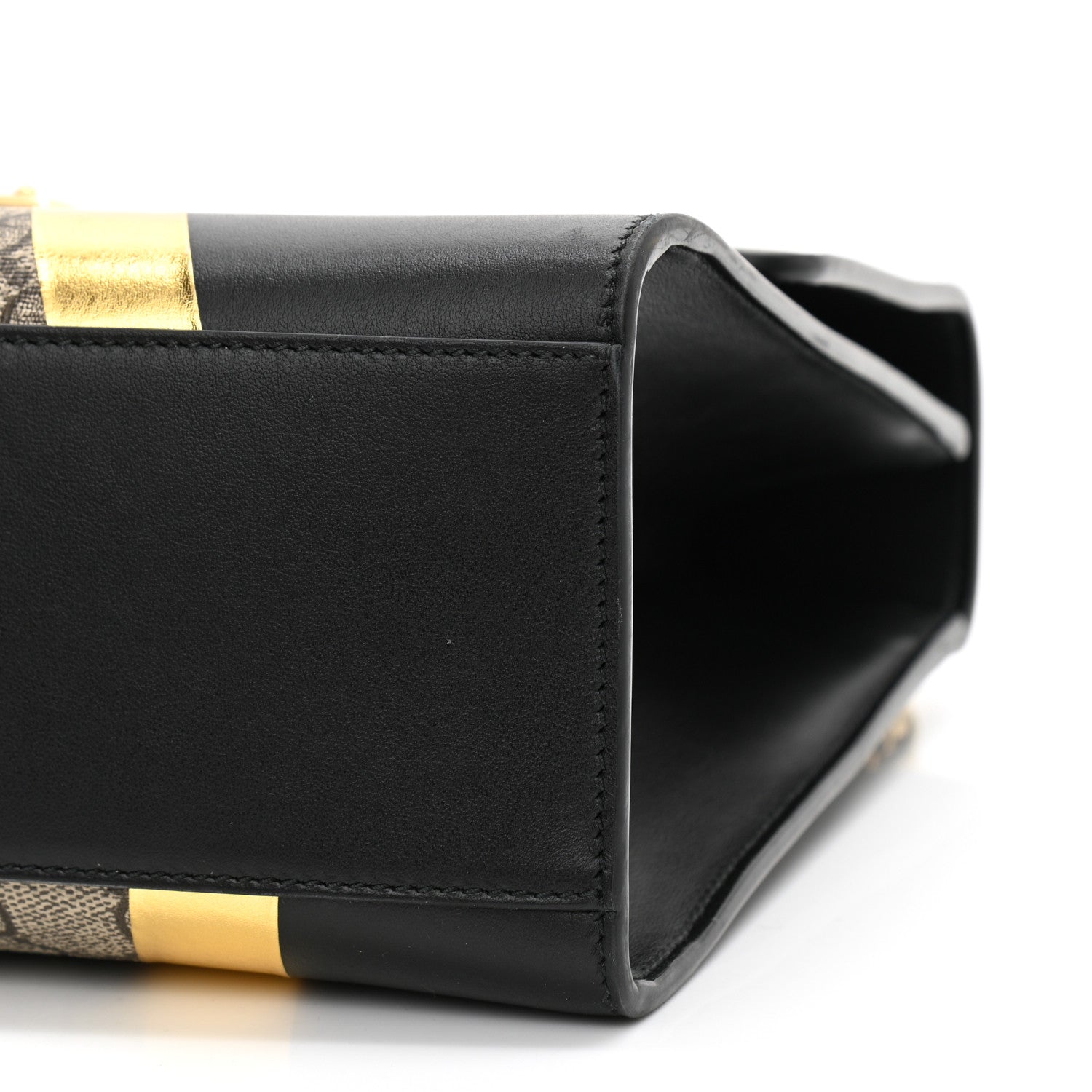 Gucci Calfskin GG Supreme Monogram Medium Padlock Shoulder Bag Black Gold 10 of 10