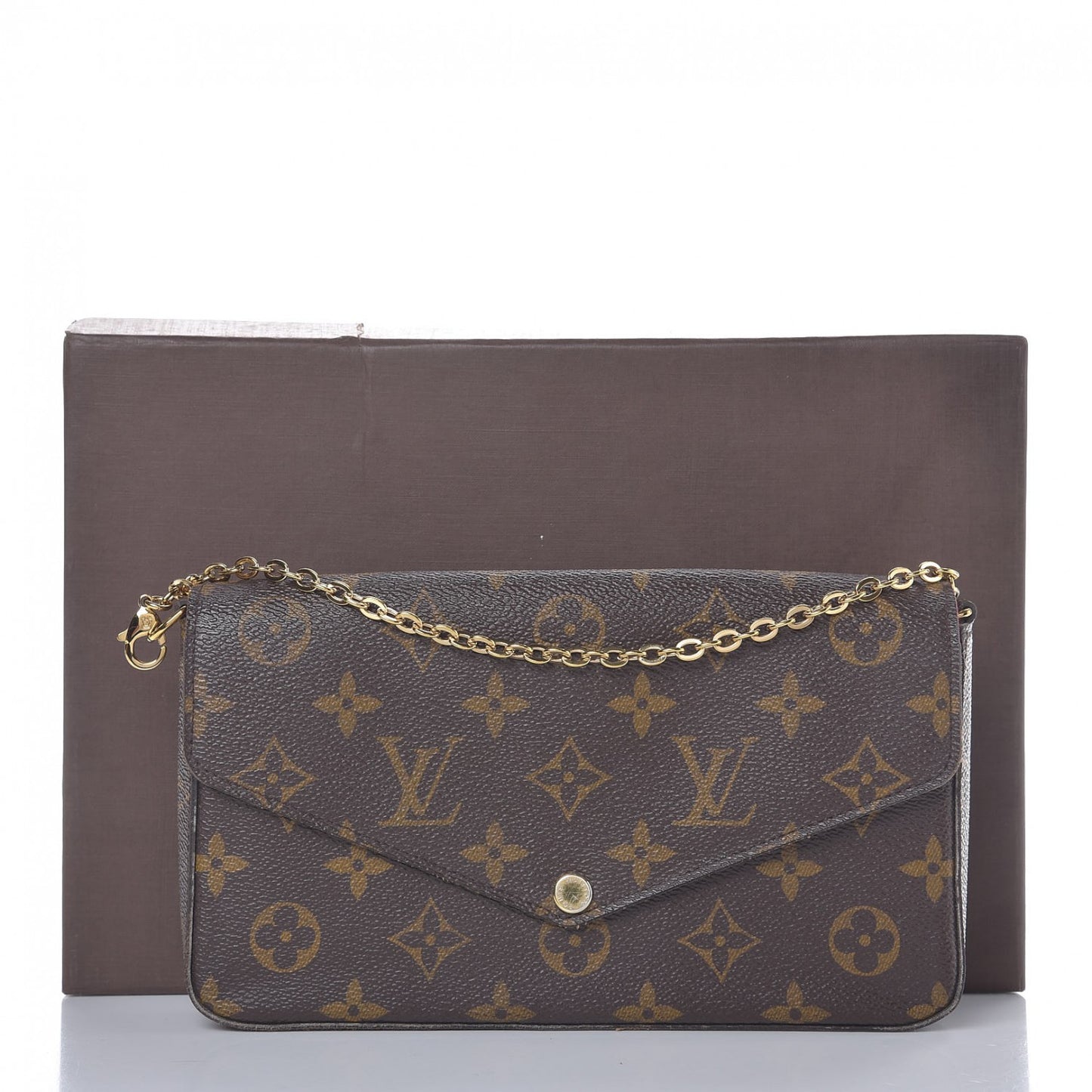 Monogram Pochette Felicie Chain Wallet Fuchsia