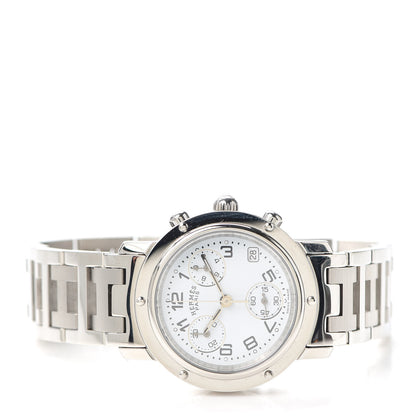 Hermes Stainless Steel 31mm Clipper Chronograph Quartz Watch 2 of 5