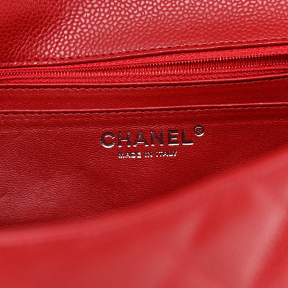 Chanel Caviar Quilted Jumbo Single Flap Red 6 of 10