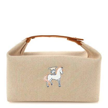 Hermes Canvas Large Bride-A-Brac Cabriole Case Biscuit 1 of 9