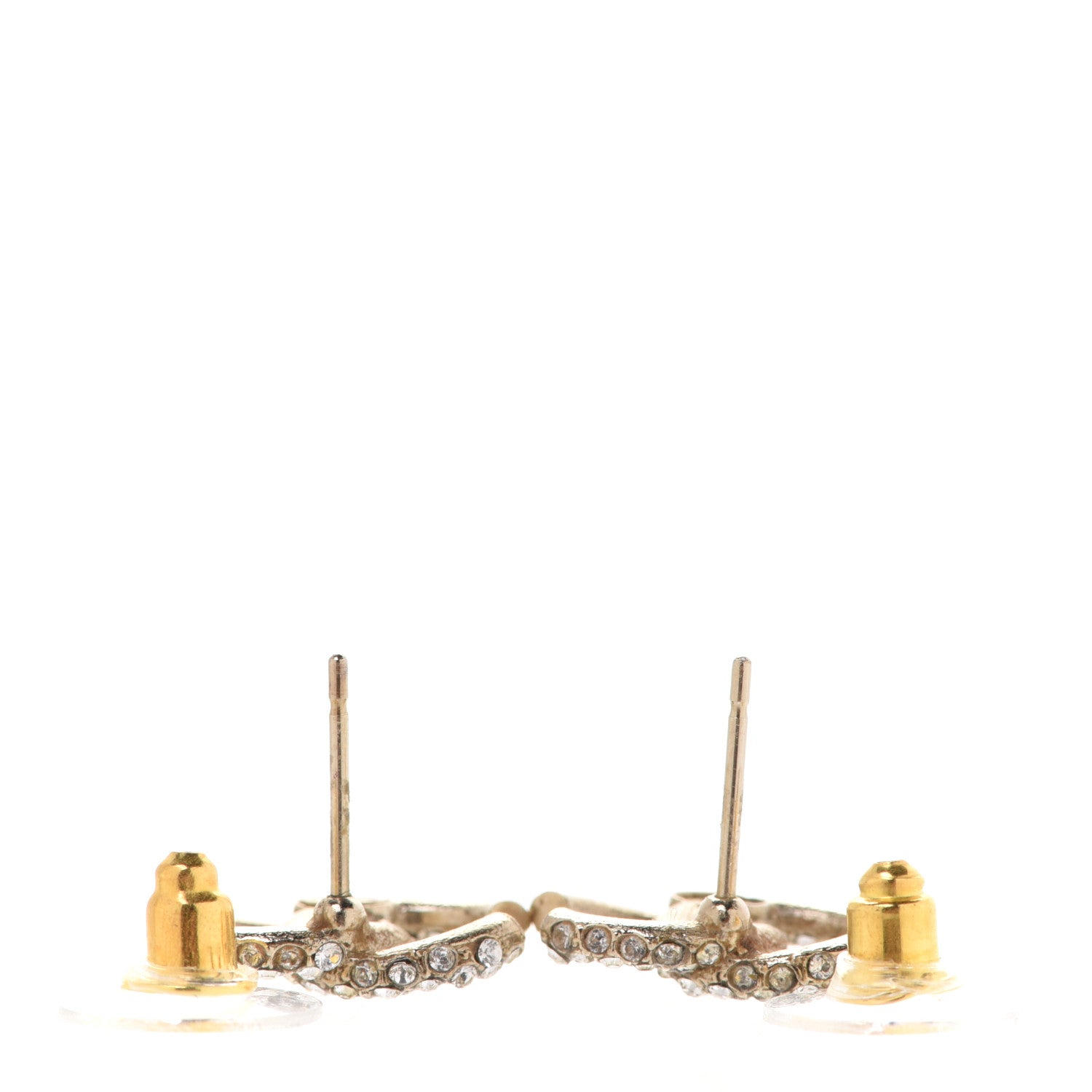 Chanel Crystal Mini CC Earrings Gold 3 of 5