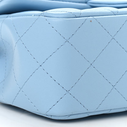 Chanel Lambskin Quilted Mini Rectangular Flap Light Blue 9 of 11
