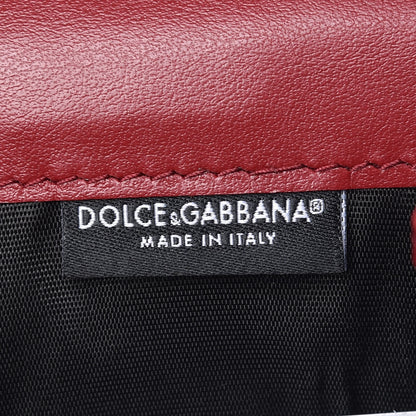 Dolce & Gabbana Iguana Calfskin Embossed Embellished Logo French Flap Wallet Black 8 of 10
